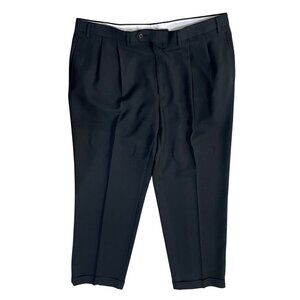 Lauren Ralph Lauren Men's Dress Pants Slacks Black Pleated Cuffed 40 X 30 (READ)